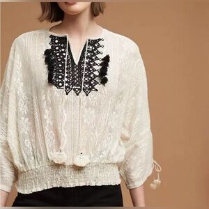 Anthropologie Vineet Bahl lona Lace Blouse Size Large Petite